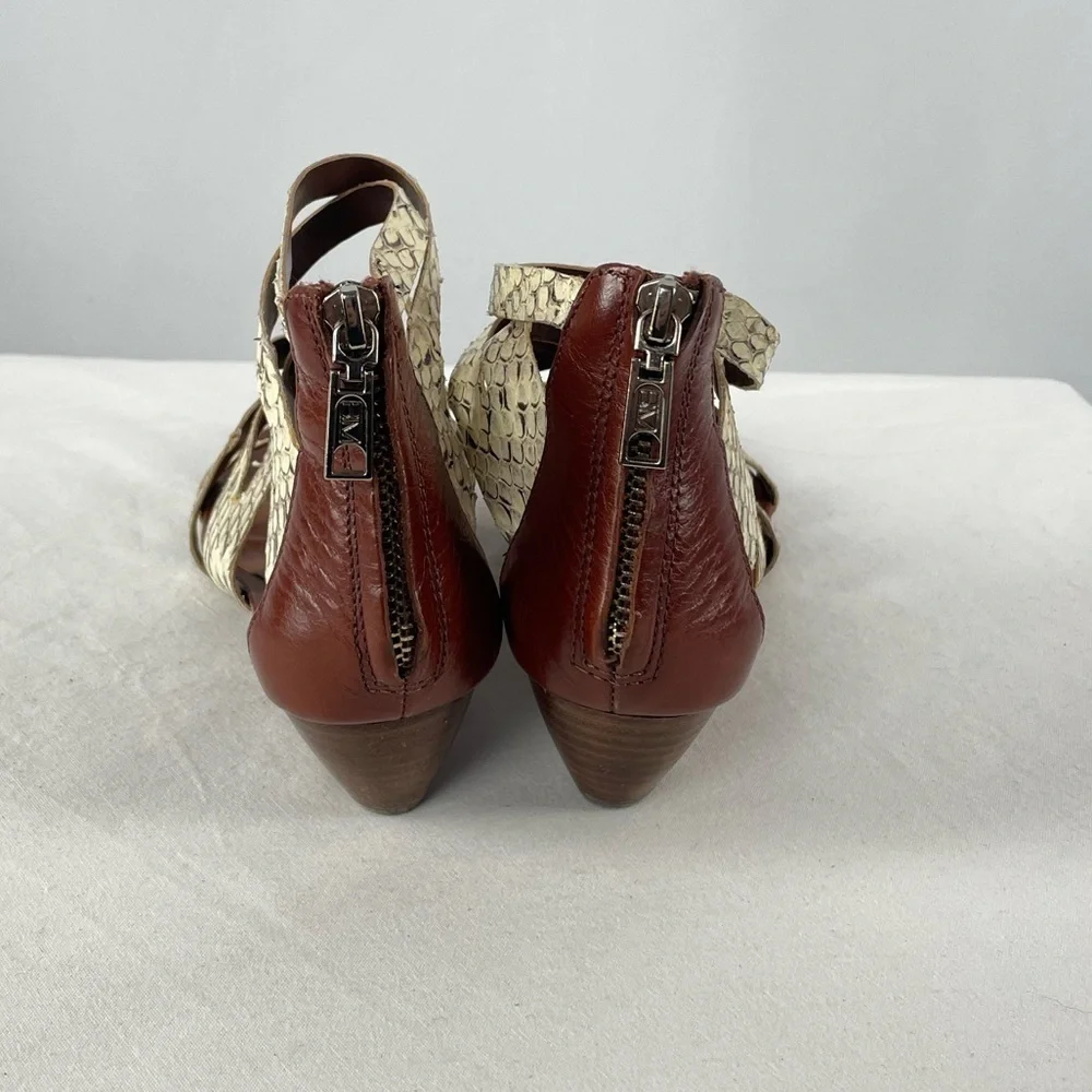 Rebecca Minkoff Strappy Leather Wedge‎ Sandal in Snakeskin Size 6.5